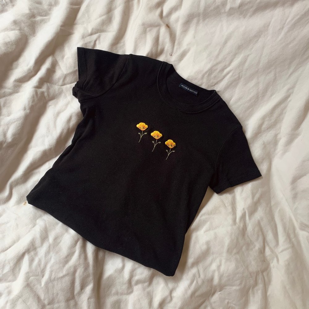 Brandy Melville Poppy Embroidered Top